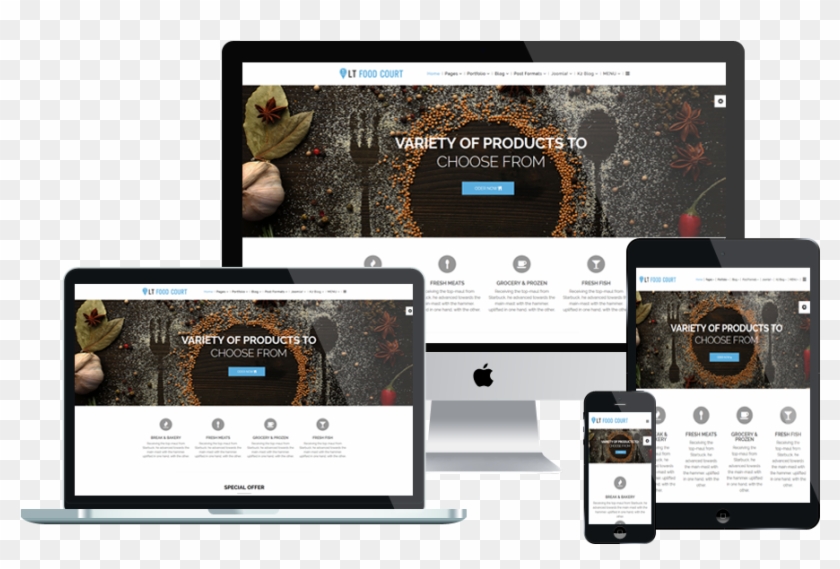 Website Template Png - Wordpress Woocommerce Responsive Themes Free Clipart #4471445