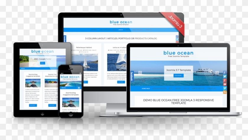 Blue Ocean Free Joomla - Template Joomla 3.8 Free Clipart #4471577