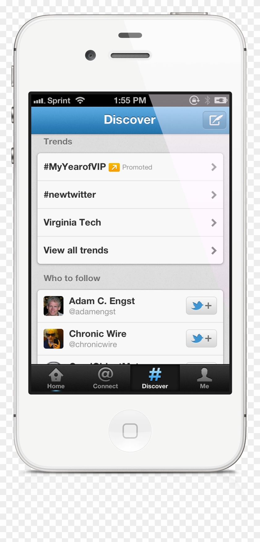 Discover - Twitter Display On Iphone Clipart #4472921