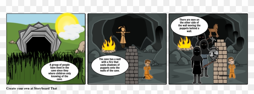Allegory Of The Cave - Cartoon Clipart