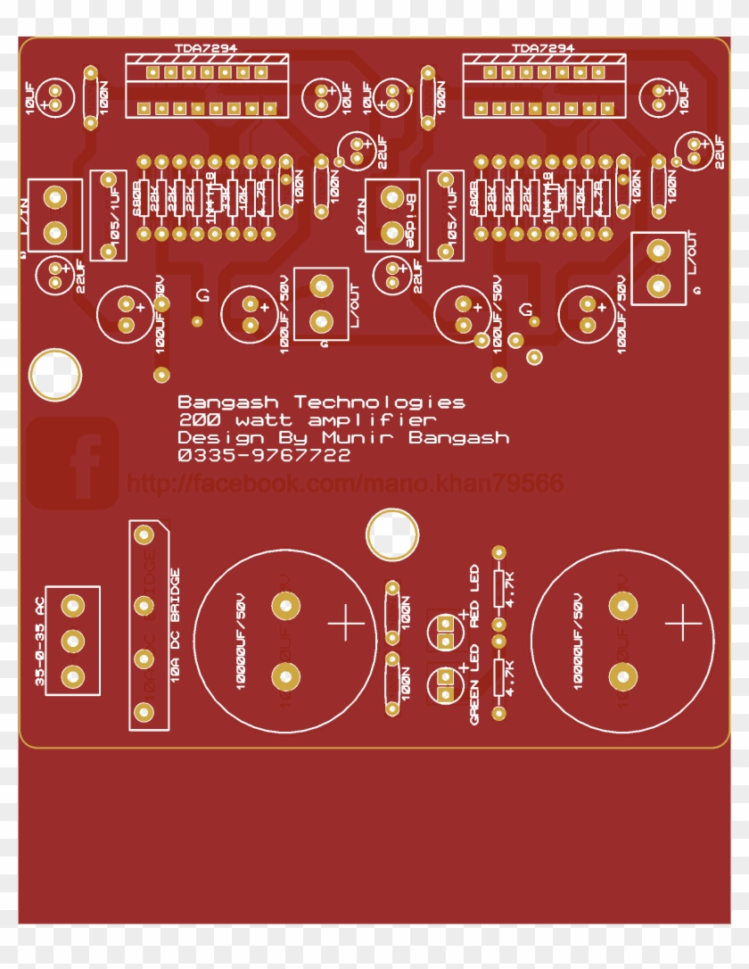 Tda7294 Stereo New 200 Watt Amplifier 200 Watt Amplifier - Electronics Clipart