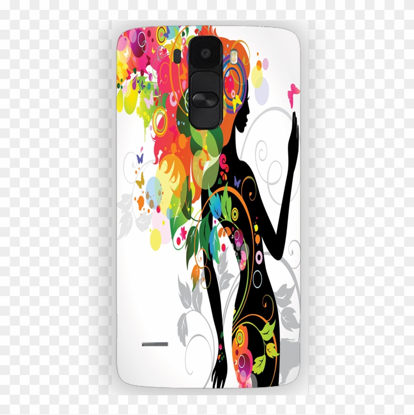 Lg G4 Stylus Colorful Floral Girl Designer Printed - Reflexion Para La Mujer Sobre Igualdad Clipart #4477081