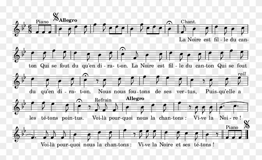 La Noire - Sheet Music Clipart #4477637