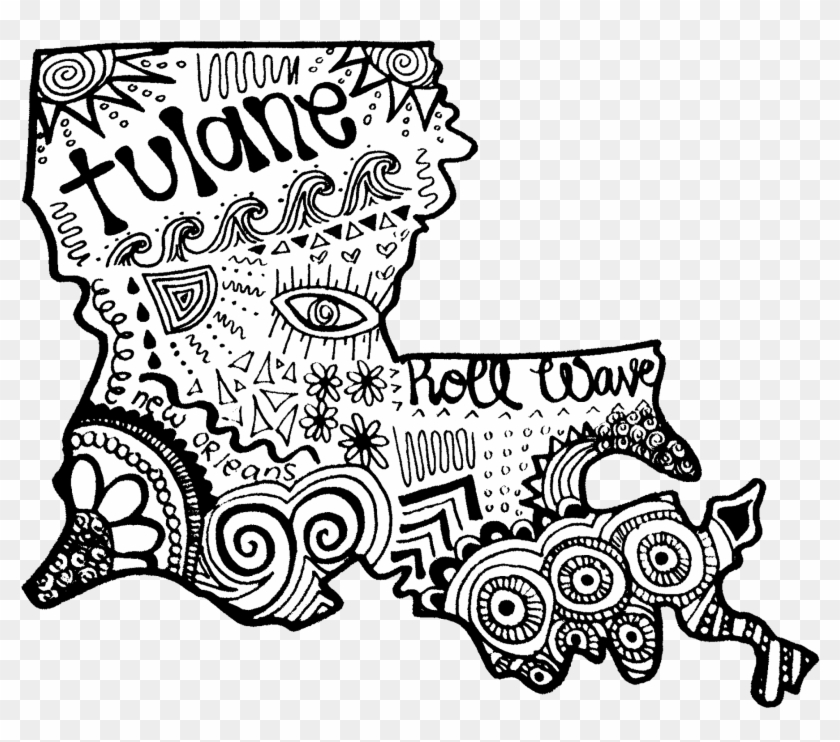 Tulane Zentangle - Cartoon Clipart