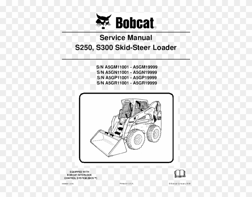 Bobcat Service Manual S250 S300 Skid Steer Loader Series - Bobcat S630 Service Manual Pdf Clipart