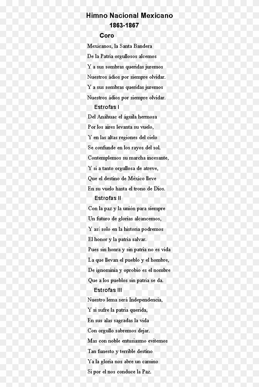 Himno Nacional Imperio De Mexicano - Himno Nacional Completo Letra Mexicano Clipart #4480382