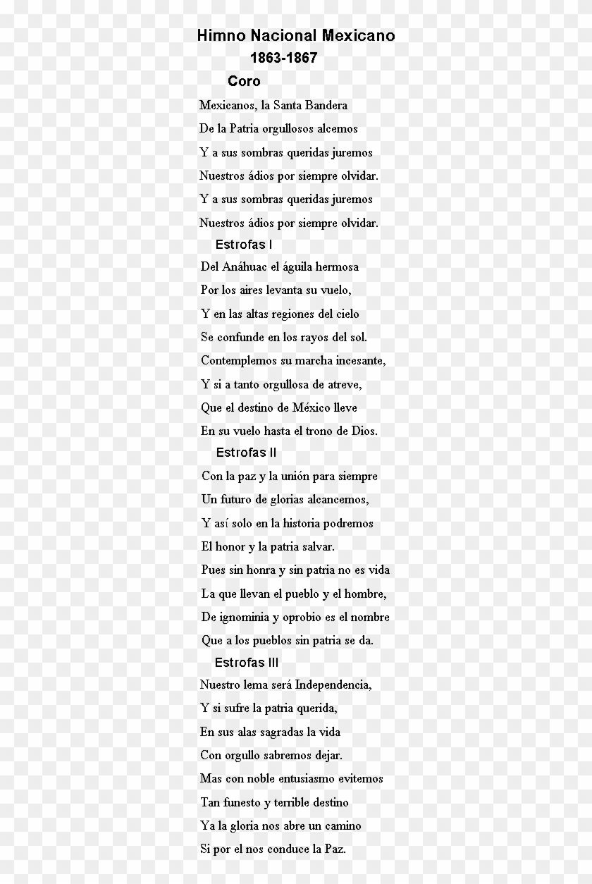 Himno Nacional Imperio De Mexicano - Himno Nacional Completo Letra Mexicano Clipart
