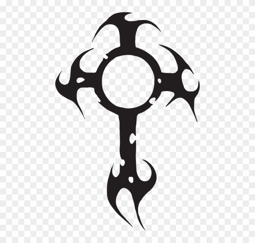 Cross Shape Sharp Faith Edges Symbol Sign Icon - Cruz Tribal Vector Clipart #4480976