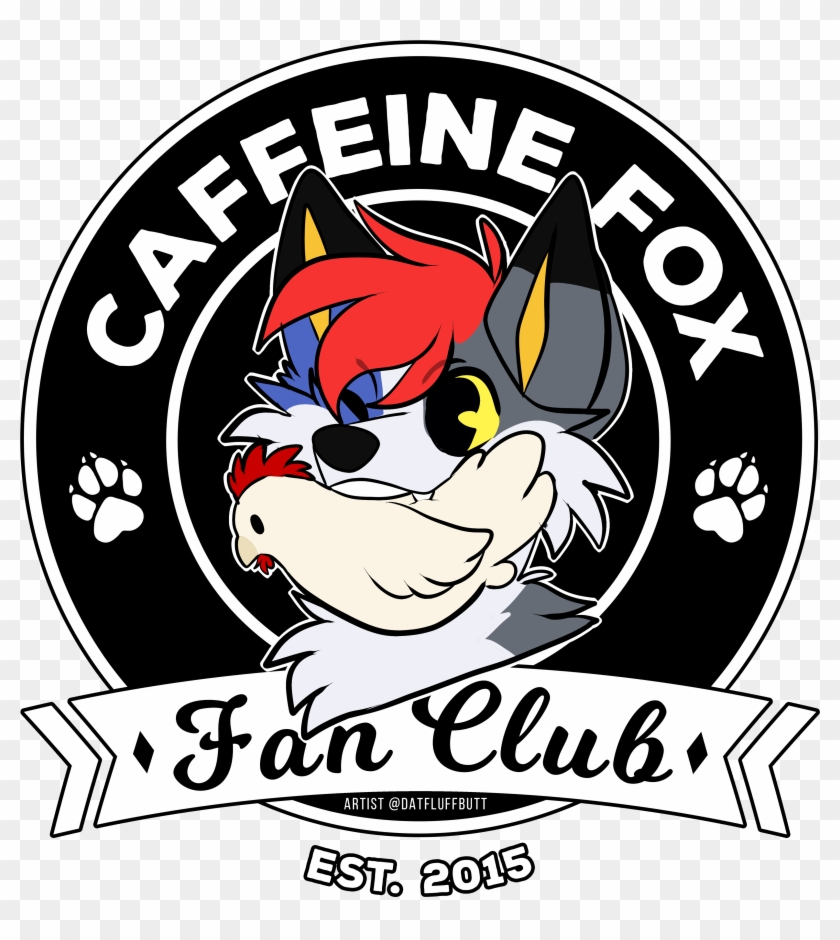 Caffeine Fox Fan Club Shirt - Cartoon Clipart #4481835