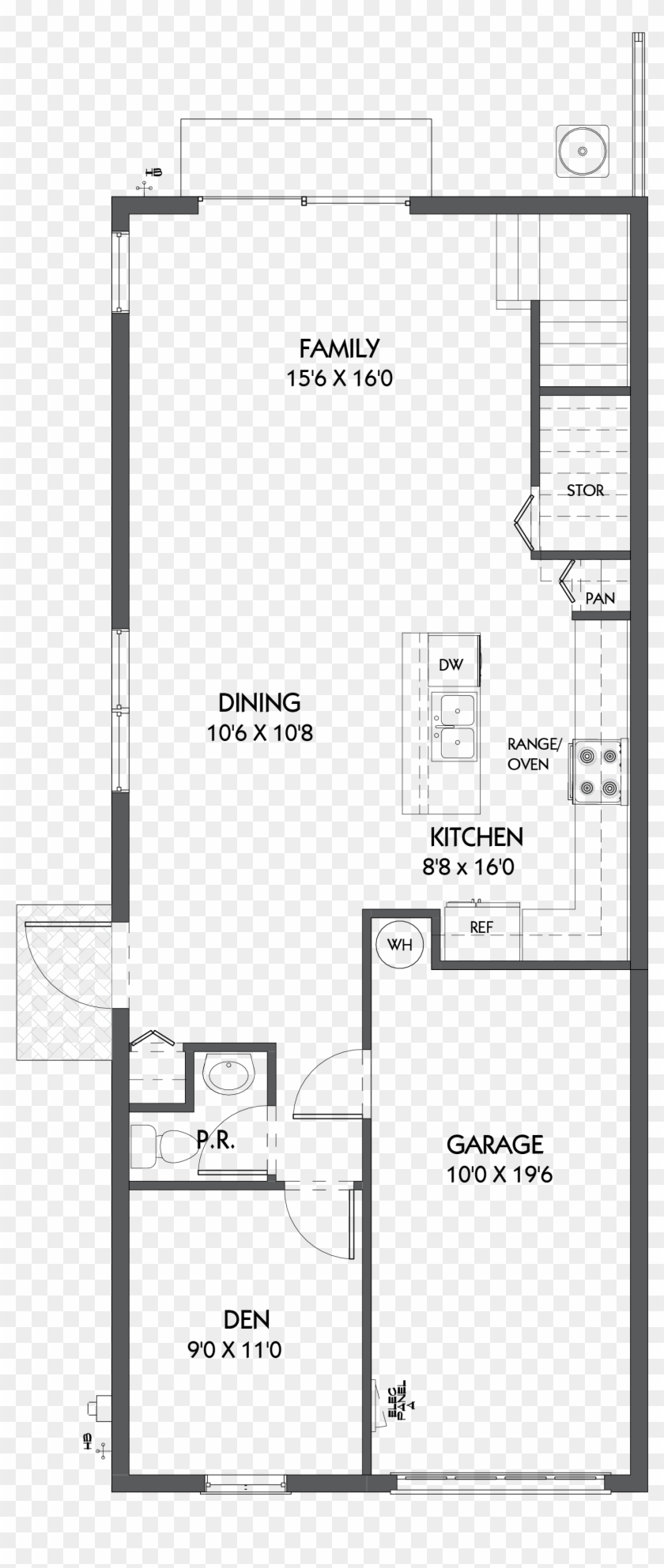 Floorplan Of Plan D - Plantas De Bungalows Clipart