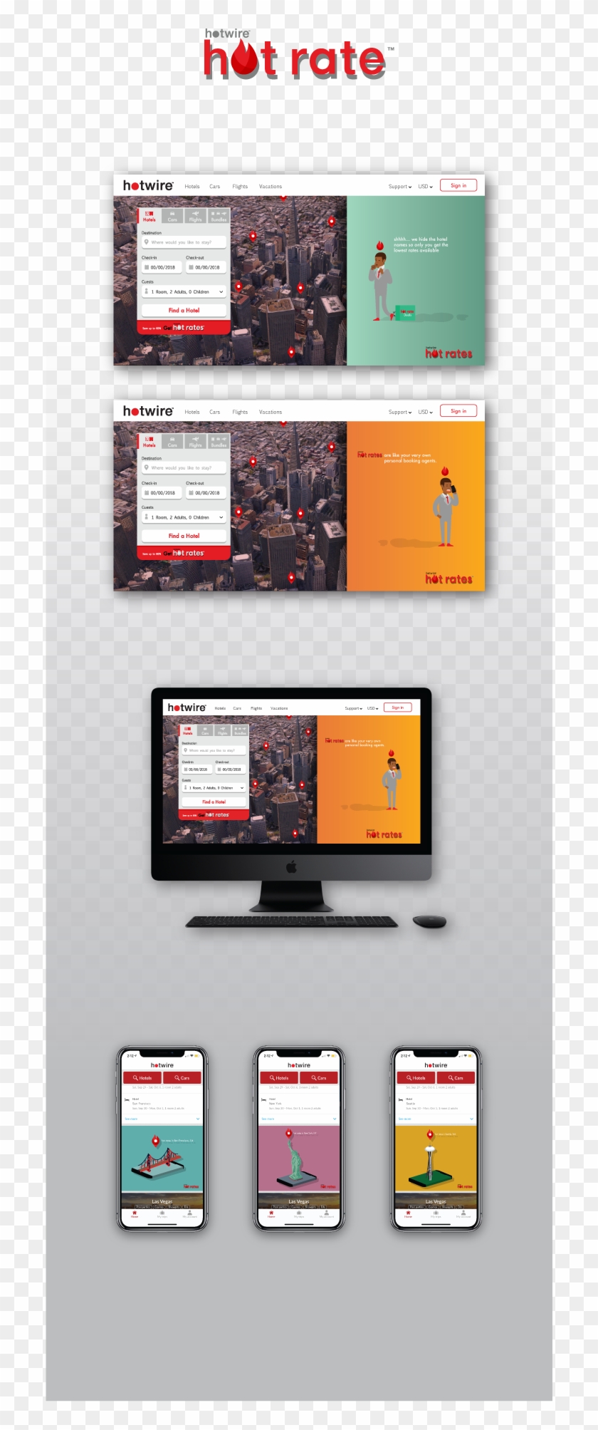 Hotwire Home Page Redesign - Desktop Computer Clipart