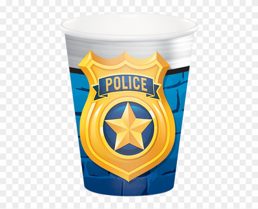 Police Party 9 Oz - Police Badge Blue And Yellow Clipart