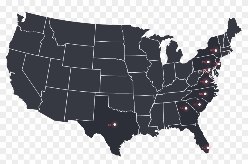 Our Fiber Footprint - Map Of America Gray Clipart #4483600