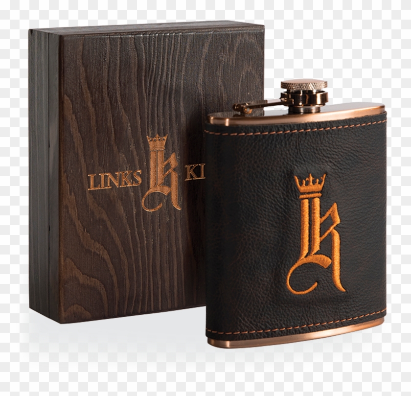 Sundance Leather Wrapped Copper Flask - Wallet Clipart