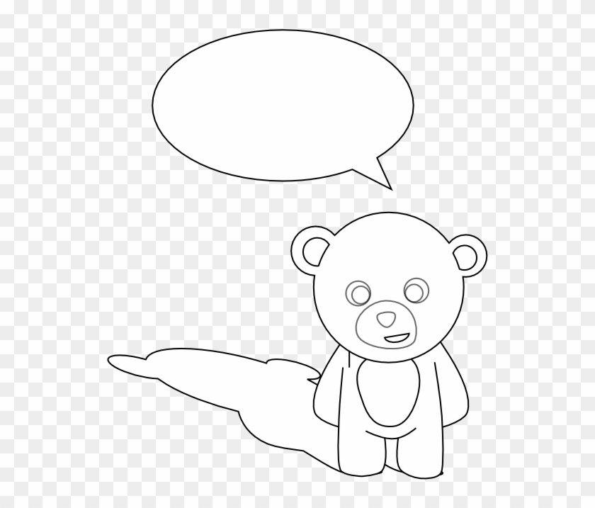 Stellaris Cute Teddy Bear Black White Line Art Tattoo - Coloring Book Clipart