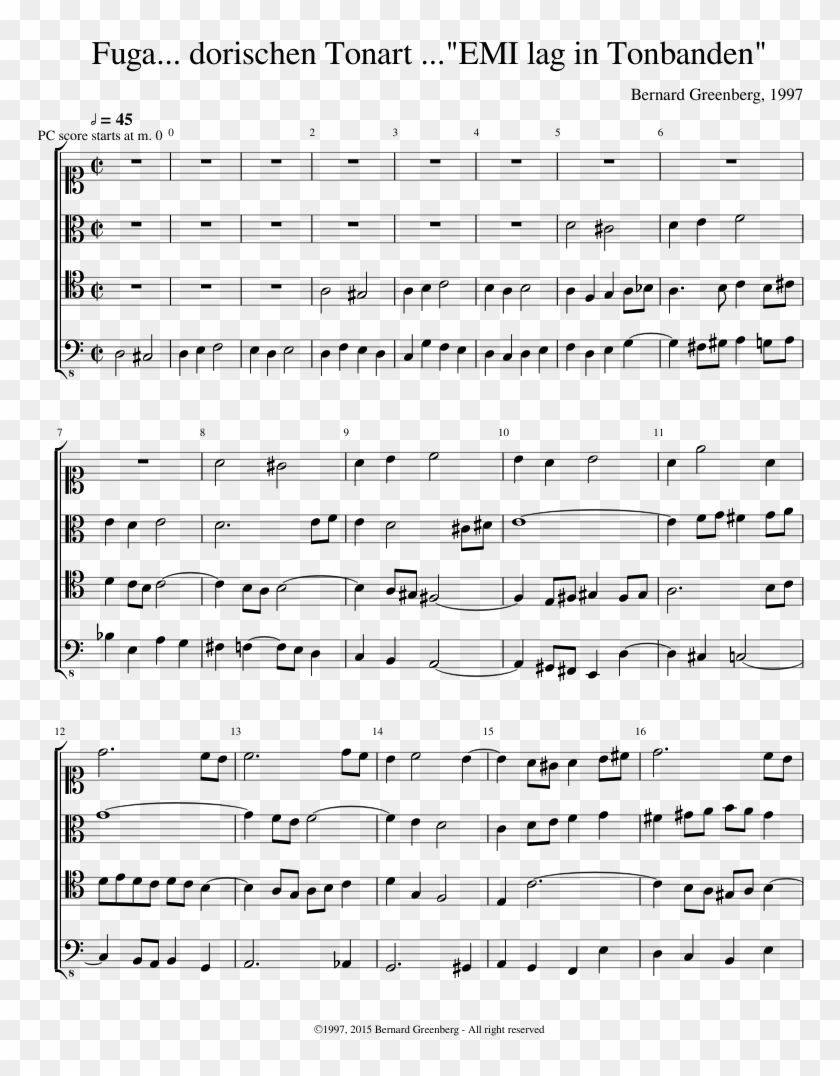 Emi Lag In Tonbanden" Sheet - Bach Contrapunctus 14 Art Of Fugue Clipart