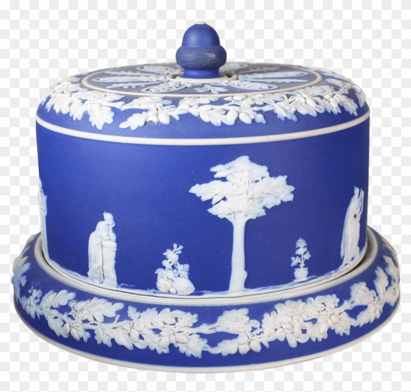 Wedgwood Jasperware Cheese Cloche And Plate - Blue And White Porcelain Clipart #4486028