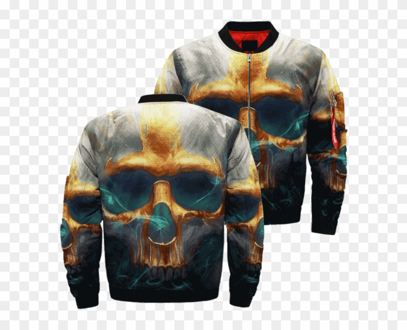 Com Art Grim Reaper Badass Skull Over Print Jacket - Fashion Design Clipart #4486356