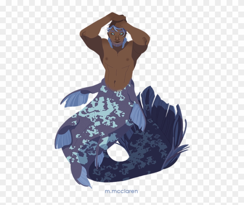 Merman Drawing Design - Illustration Clipart #4487277