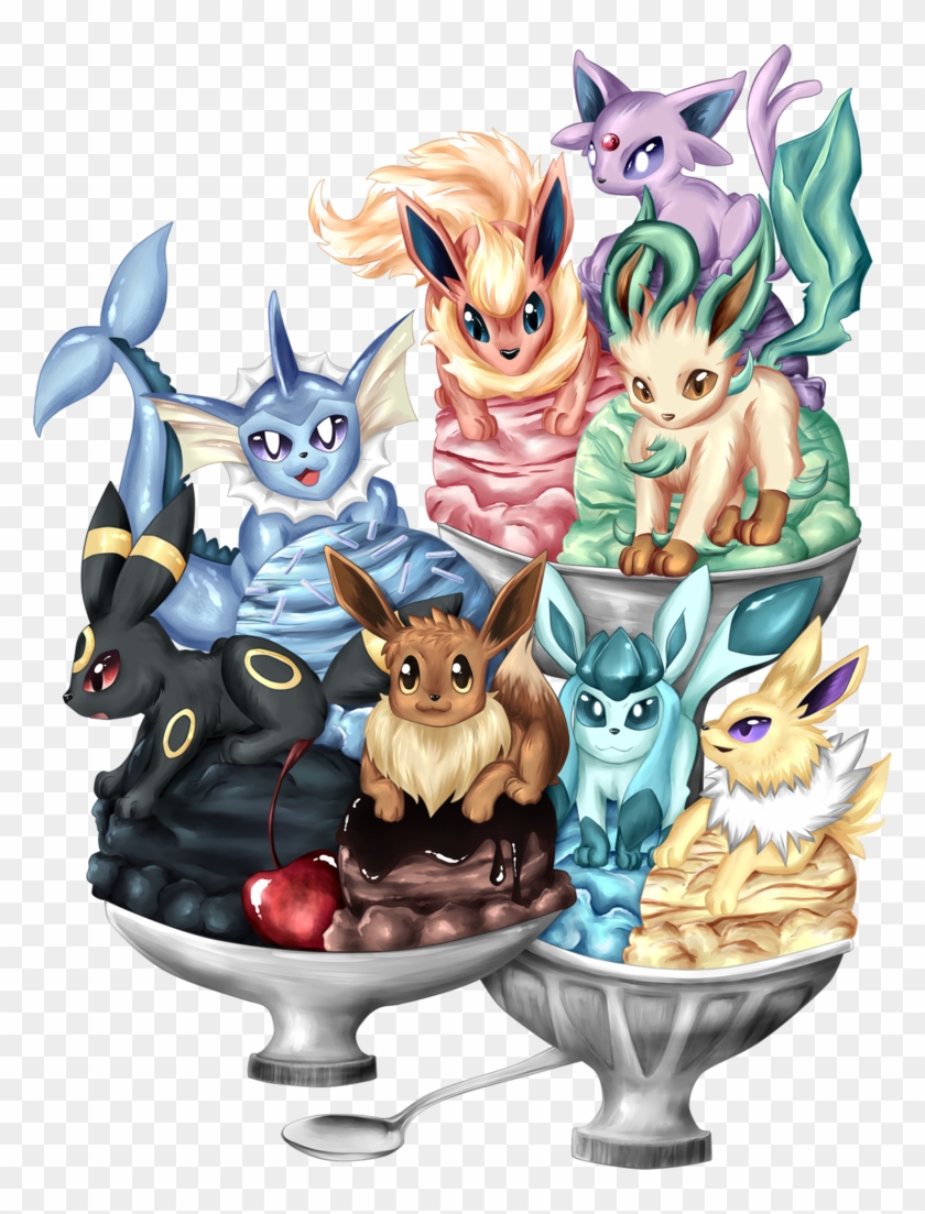 #pokemon #eeveelution #eeveelutions #eevee #icecream - Pokemon Eevee Ice Cream Clipart