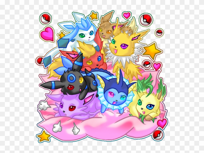 Eeveelutions Sticker - Pokemon Eevee Family Cute Clipart