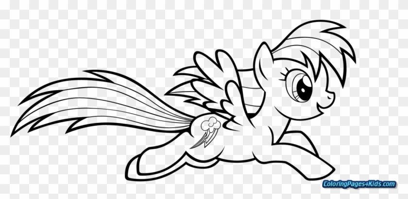 My Little Pony Coloring Pages Applejack And Rainbow - Rainbow Dash Coloring Page Clipart
