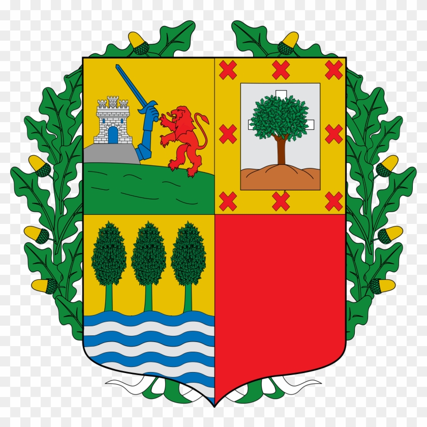 The Oak Leaves And Acorns Around The Coat Of Arms Of - Basque Coat Of Arms Clipart #4489022