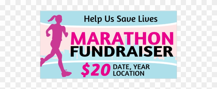 Marathon Fundraiser Vinyl Banner With Help Us Save - Graphic Design Clipart