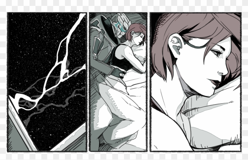 Mass Effect Femshep Garrus Vakarian Shakarian Long - Mass Effect Femshep Garrus Clipart #4490475