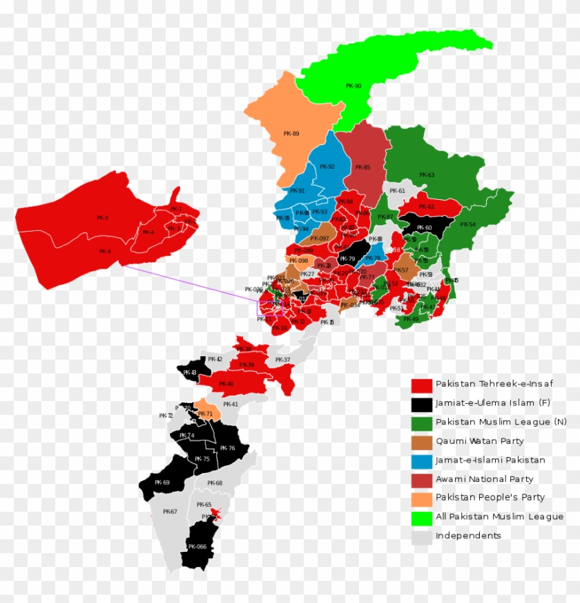 2013 Khyber Pakhtunkhwa Provincial Election - Map Clipart #4490532