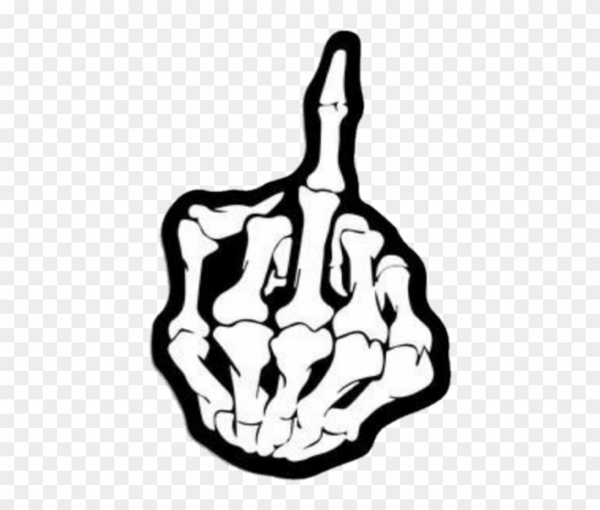 #fuckyou #flipoff #skeleton #finger #bones #freetoedit - Skull Middle Finger Png Clipart #4491274