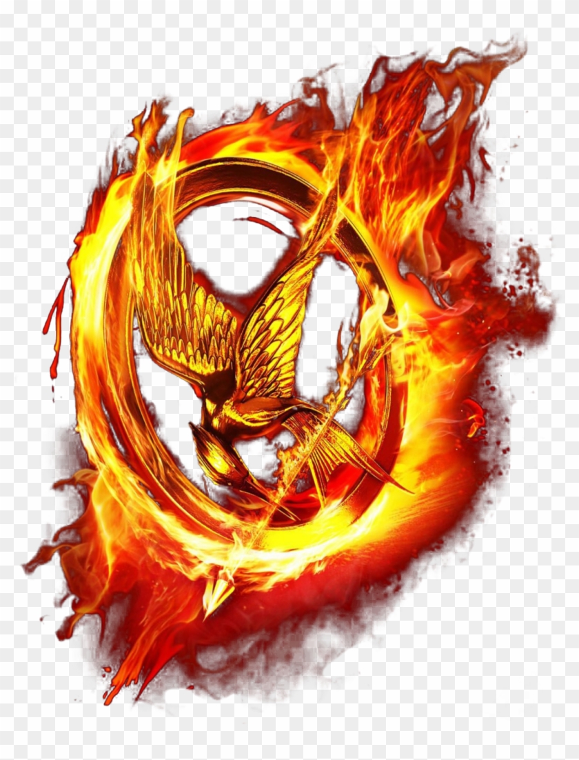 Mockingjay Pin On Fire And It's Transparent - Hunger Games Wallpaper Iphone Clipart #4491872