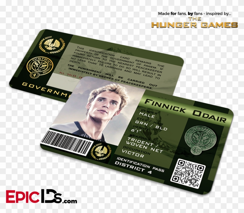 The Hunger Games Inspired Panem District 4 Identification - Hunger Games Id Card Clipart