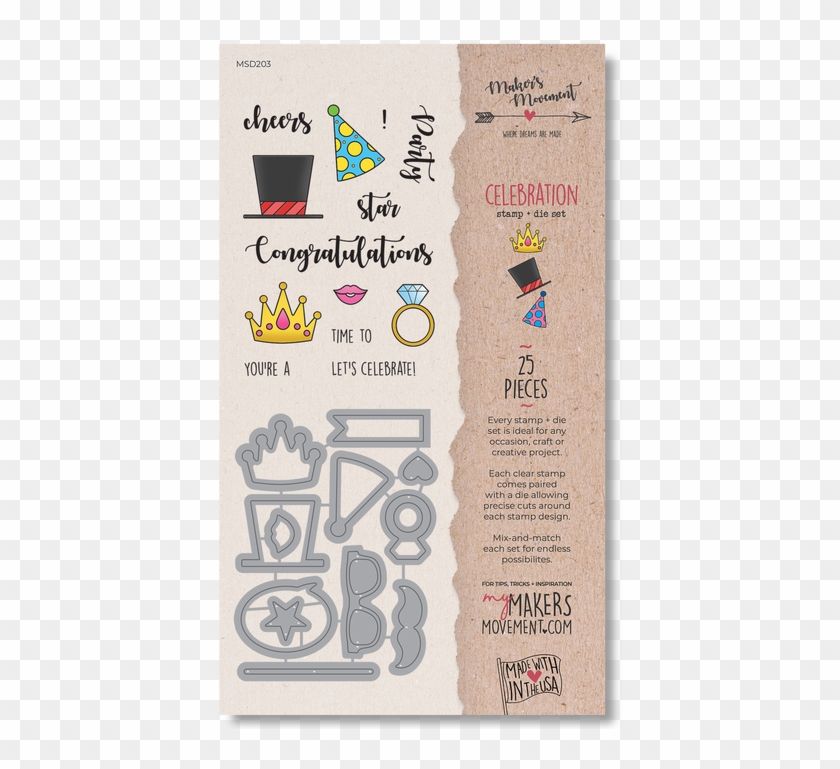 Celebration Stamp & Die Set Packaging - Graphic Design Clipart