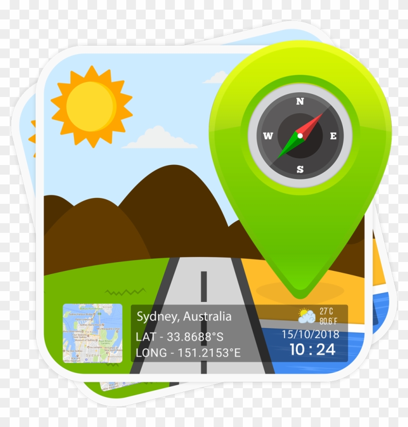 Gps Map Stamp - Geotagging Clipart #4494507
