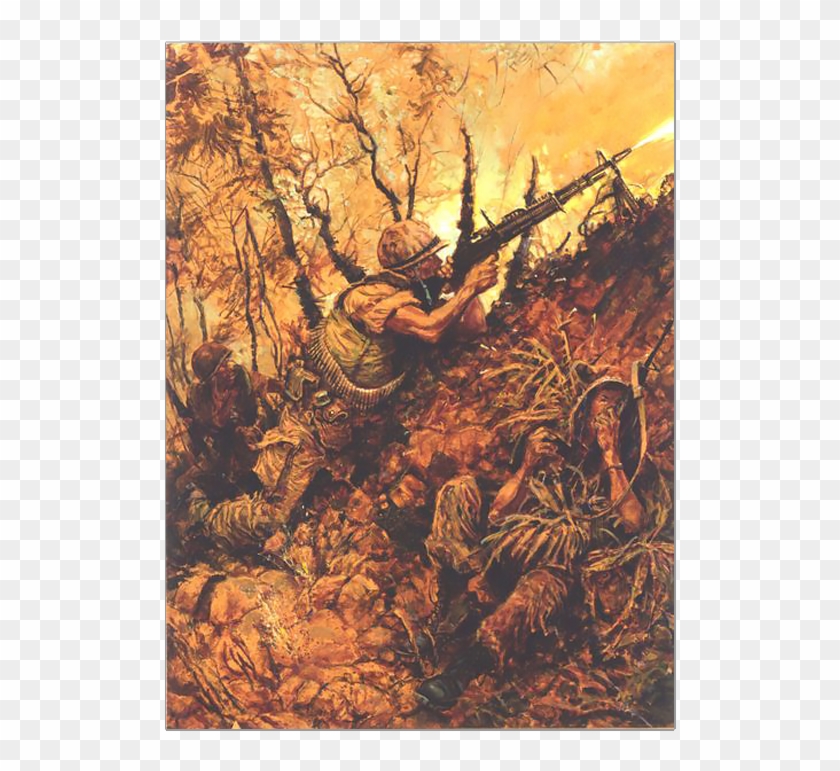 "the M60 In Nam" Waterhouse Print - M60 Machine Gun Vietnam Clipart #4495584