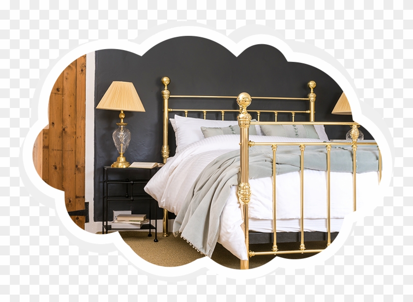 Modern Iron & Brass Beds - Grey And Brass Bedroom Clipart #4496388