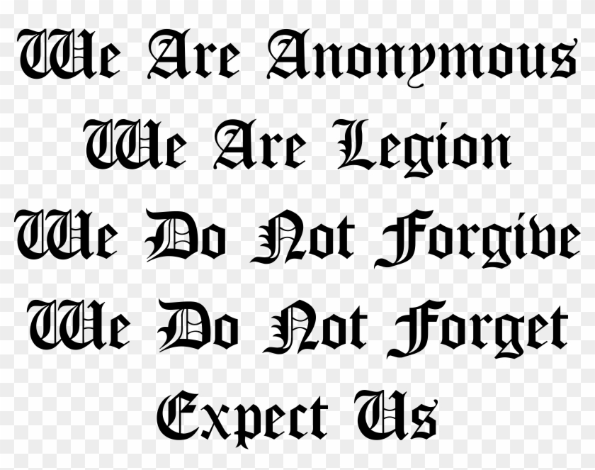 Anonymous Big Image Png Ⓒ - Calligraphy Clipart #4497368