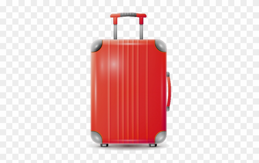 Red Suitcase On Wheels - 行李 箱 矢量 Clipart #4498754