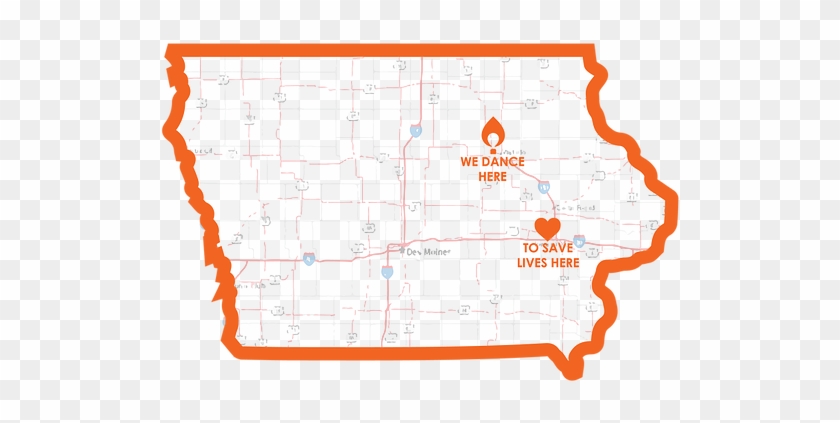 Uni Dance Marathon Is 1 Of 17 Programs In The State - Iowa Map With Cities Clipart