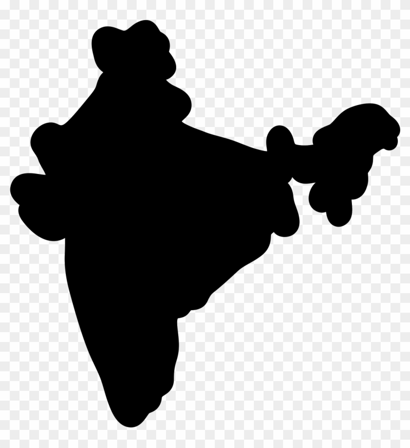 India Map Icon Png - India Map Black Png Clipart #450084