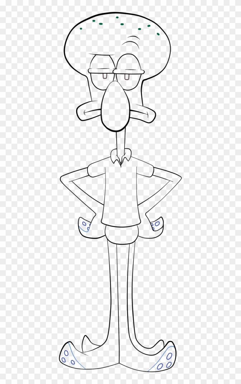 12 Pics Of Squidward Christmas Coloring Pages - Line Art Clipart #450360