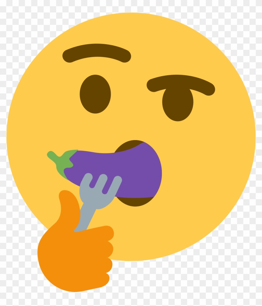 Emoji Eating Eggplant - Thinking Man Emoji Clipart