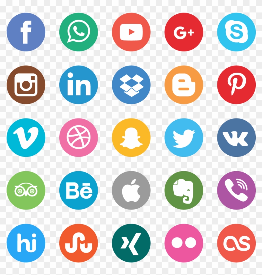 Social Media Icon Vector Free Graphic Set - Free Social Icon Png Clipart #450555