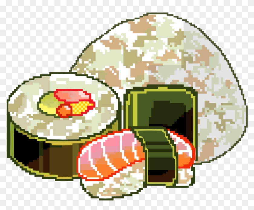 ⊃-[二二] - Sushi Pixel Png Clipart #450703