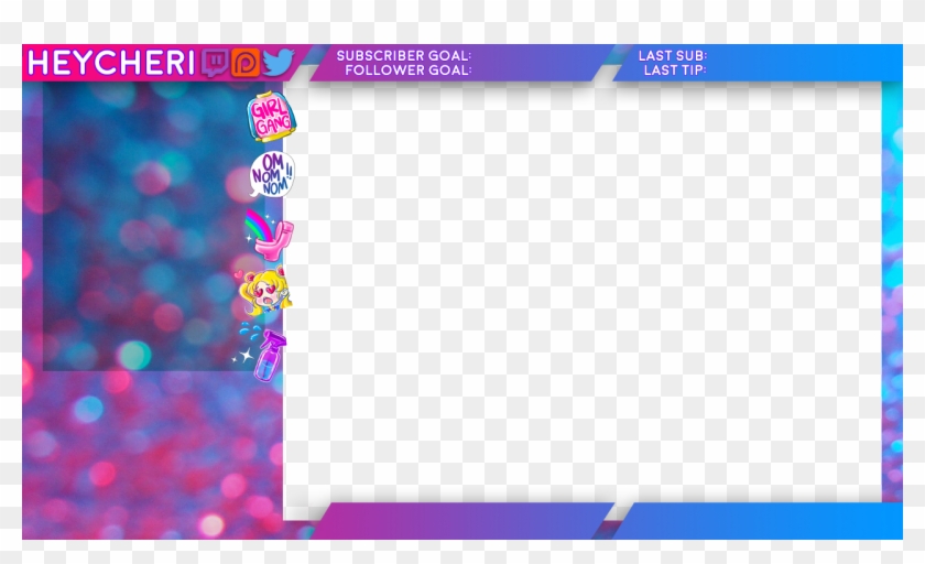 Artmy - Cute Twitch Overlay Template Clipart #450859