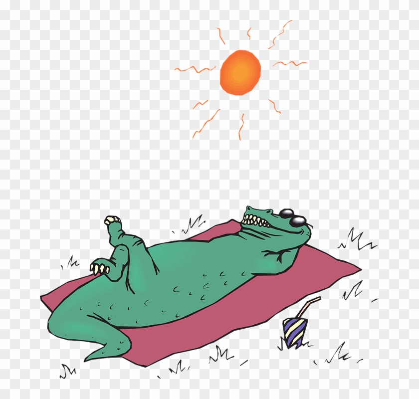 Alligator Sunbathing Svg Clip Arts 564 X 597 Px - Png Download #451534