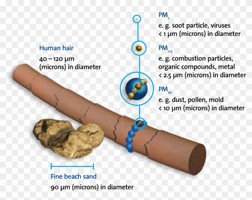 Illustration Of Pm1, Pm2,5 Und Pm10 Particle Size Clipart
