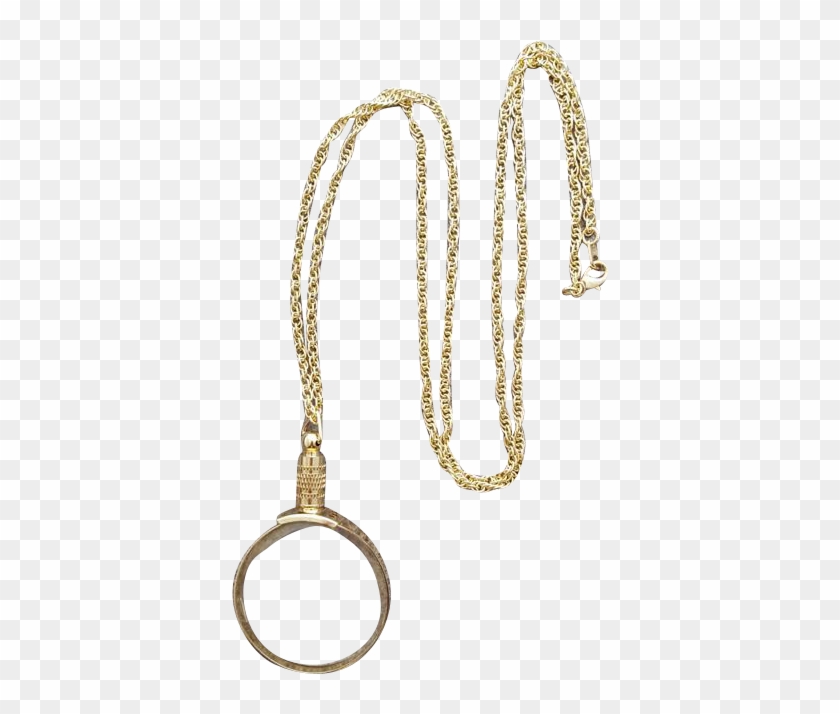 Magnifying Glass Necklace Faux Monocle Jewelry Conceit - Chain Clipart #453270