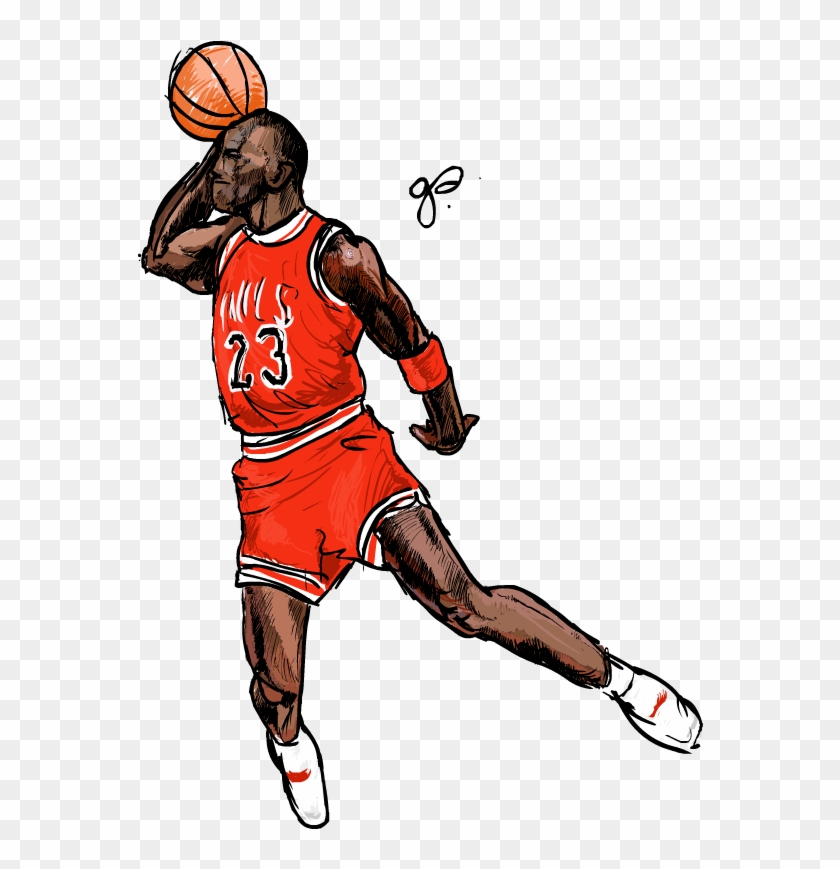 Michael Jordan Dunk Png - Drawing Michael Jordan Dunk Clipart #453294